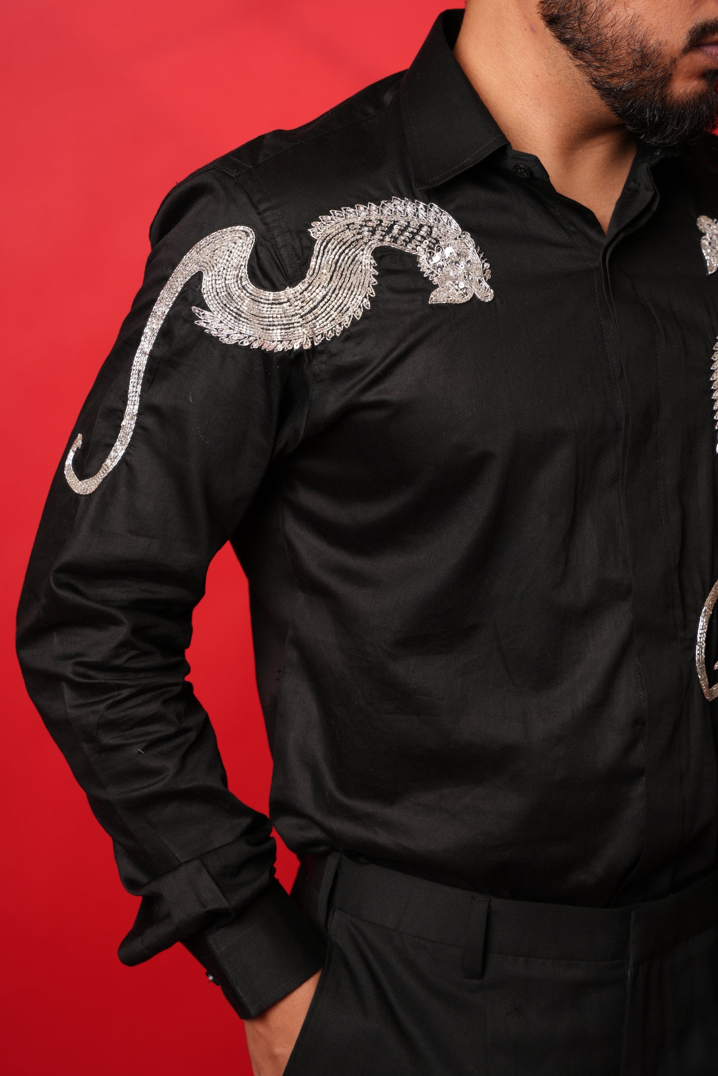 Dragon Hand-Embroidered Shirt