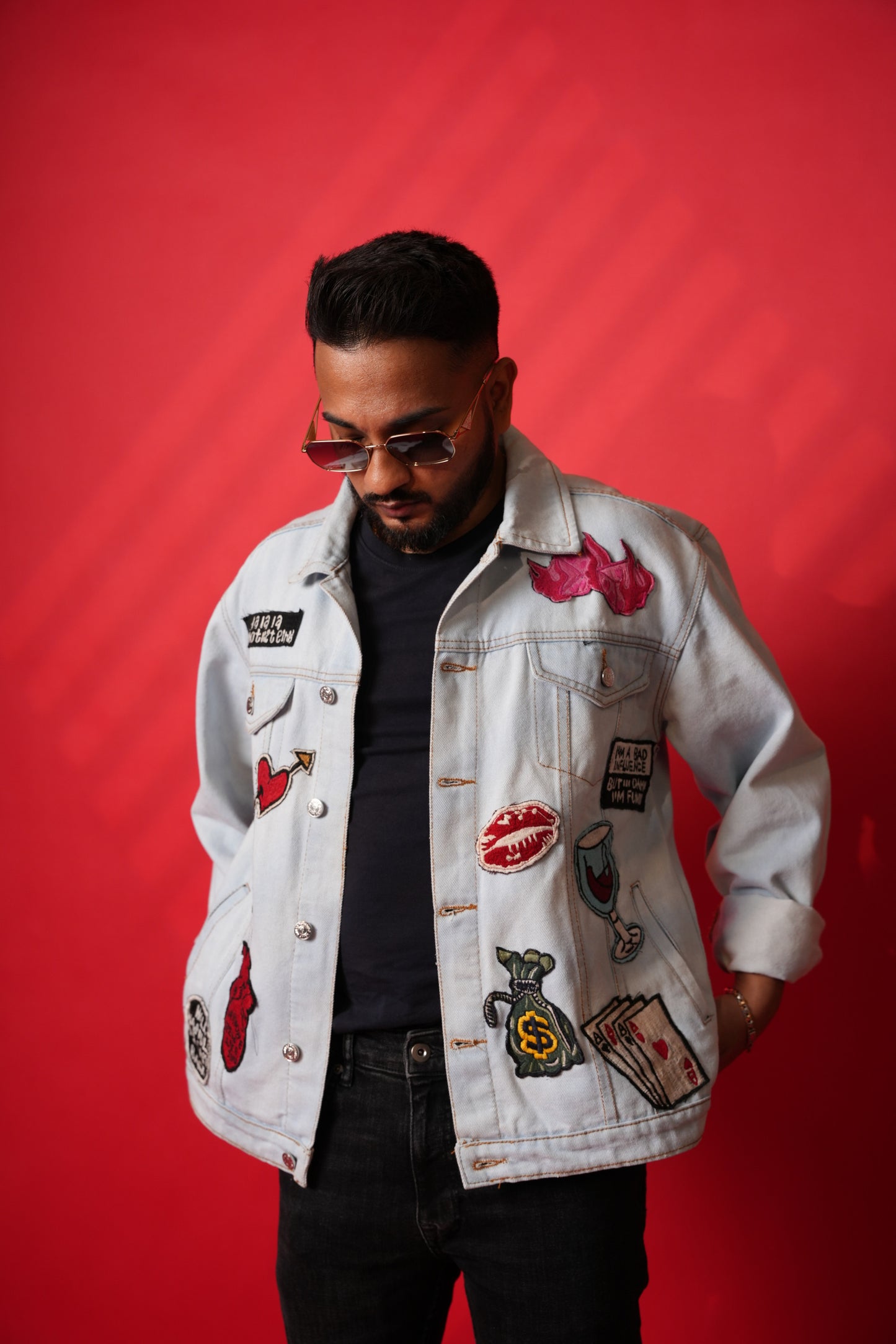 Unisex High Stakes Hand-Embroidered Denim Jacket