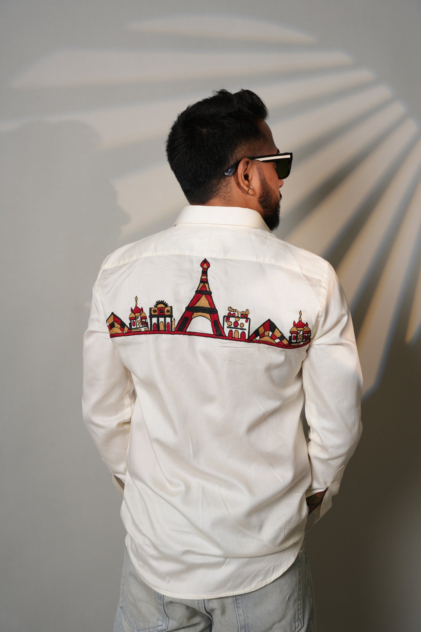 Parisian Postcard Hand-Embroidered Shirt