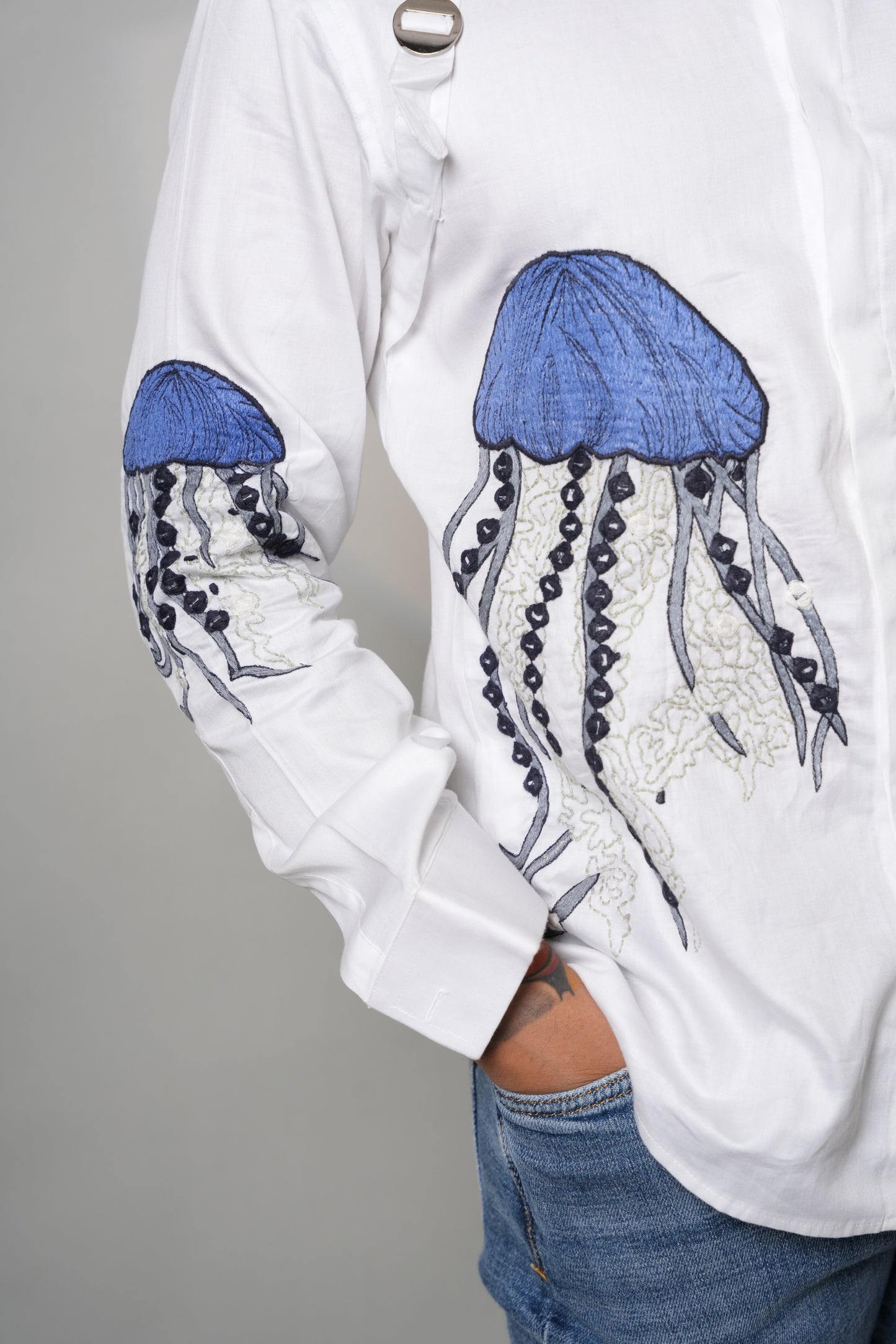 Jellyfish Hand-Embroidered Shirt