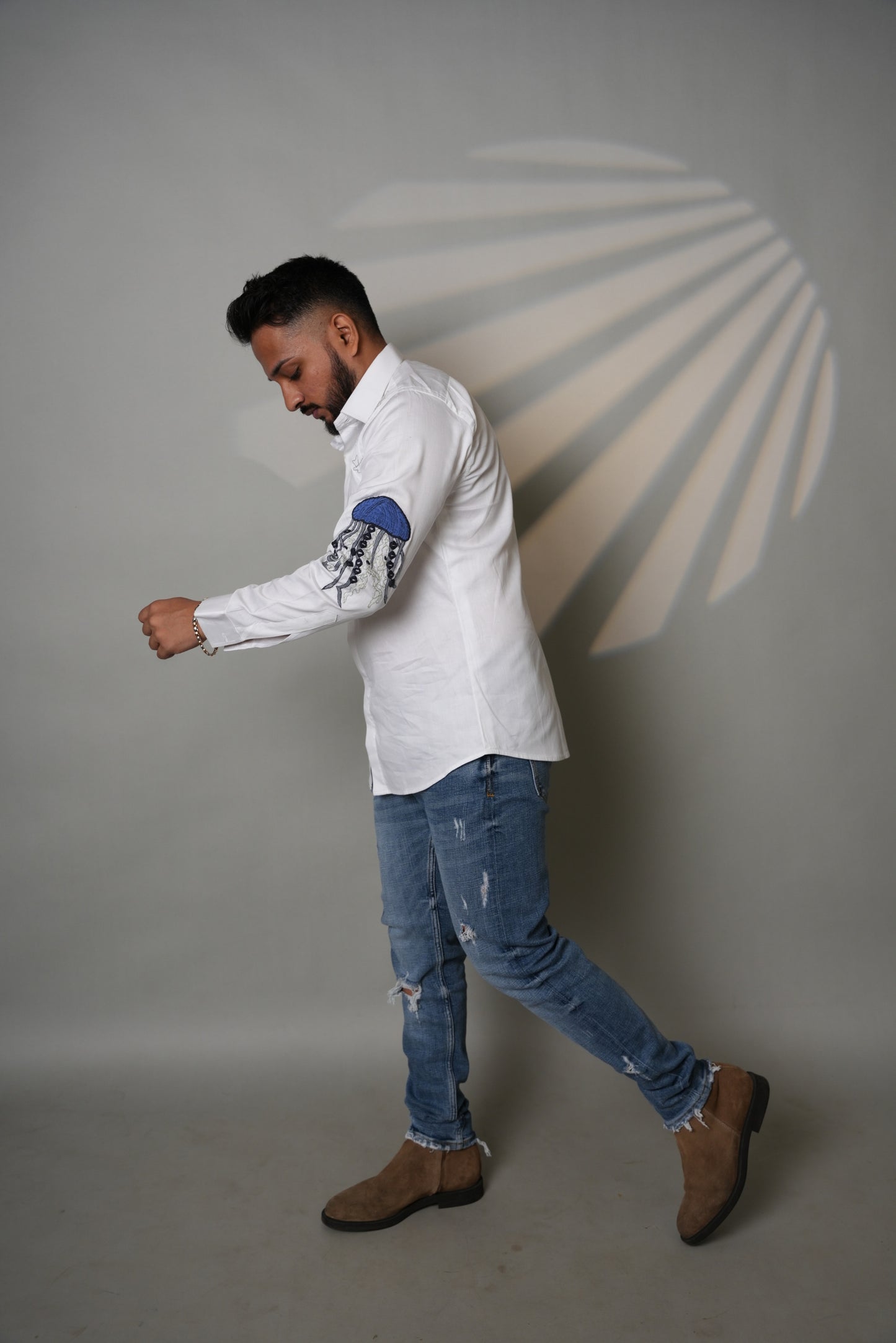 Jellyfish Hand-Embroidered Shirt