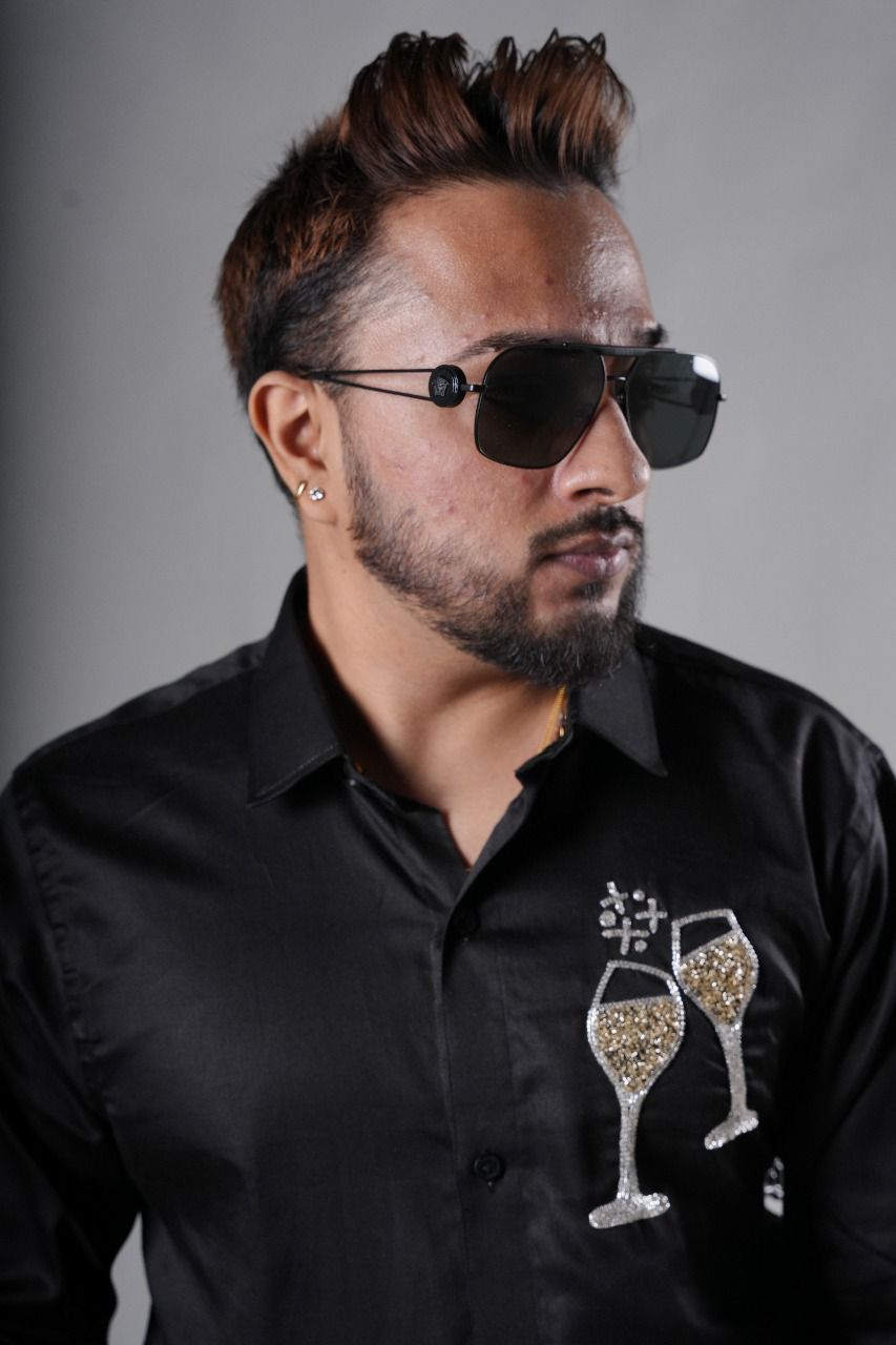 Champagne Hand-Embroidered Shirt